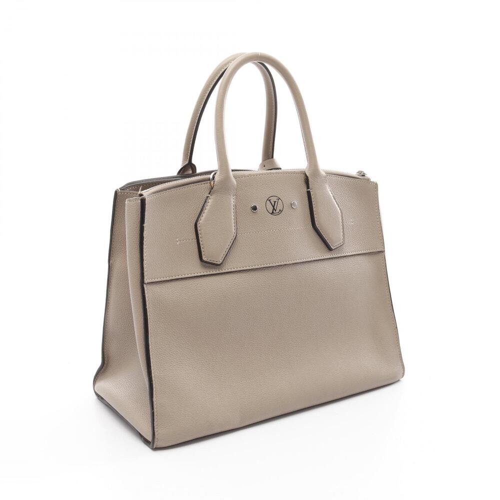 Louis Vuitton Taurillon City Steamer Handbag Leather Beige